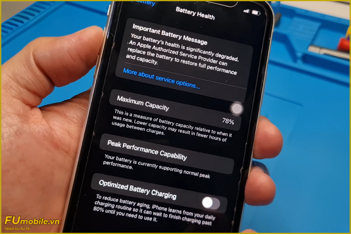 iPhone XR pin chai, yếu cần thay mới