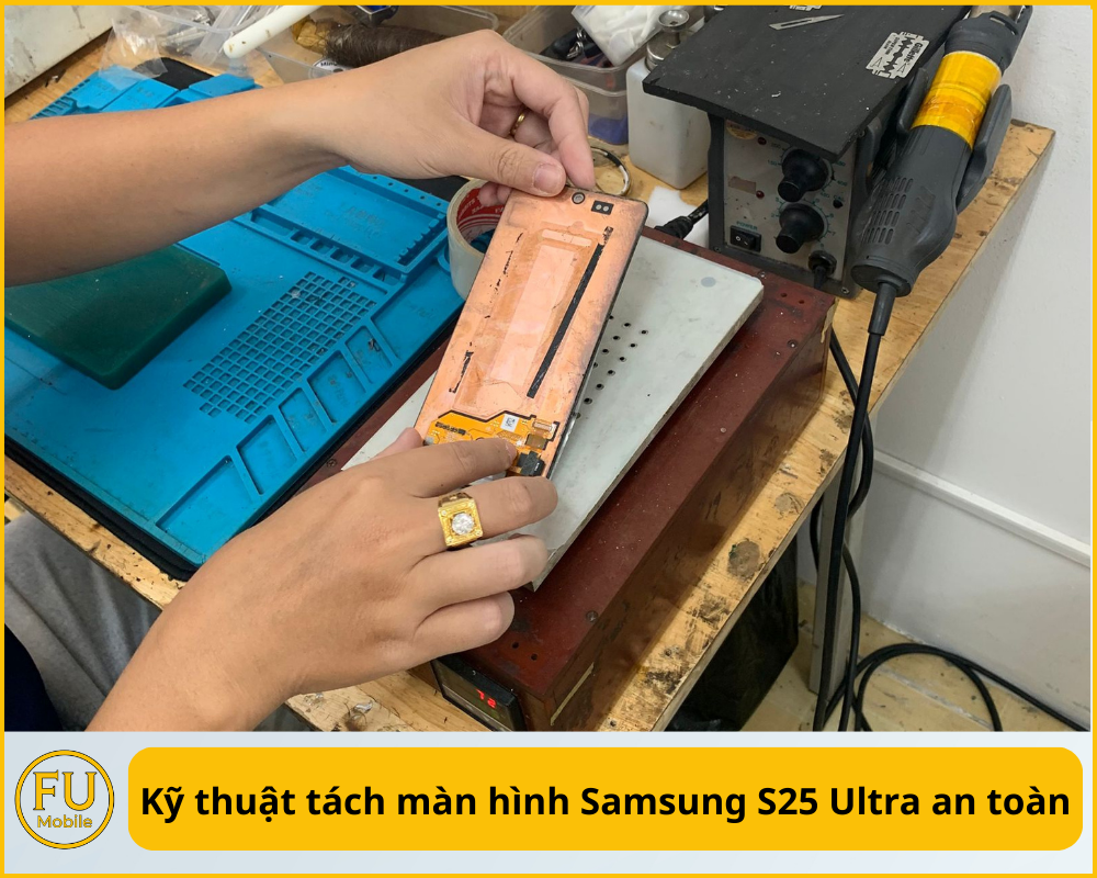 Kỹ thuật tách màn hình Samsung S25 Ultra an toàn