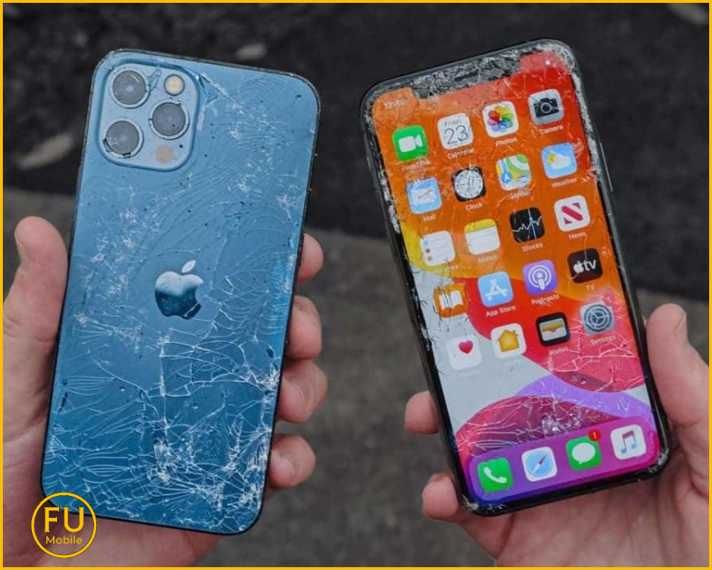 Mặt kính nứt vỡ, trầy xước nhưng không lan vào màn hình