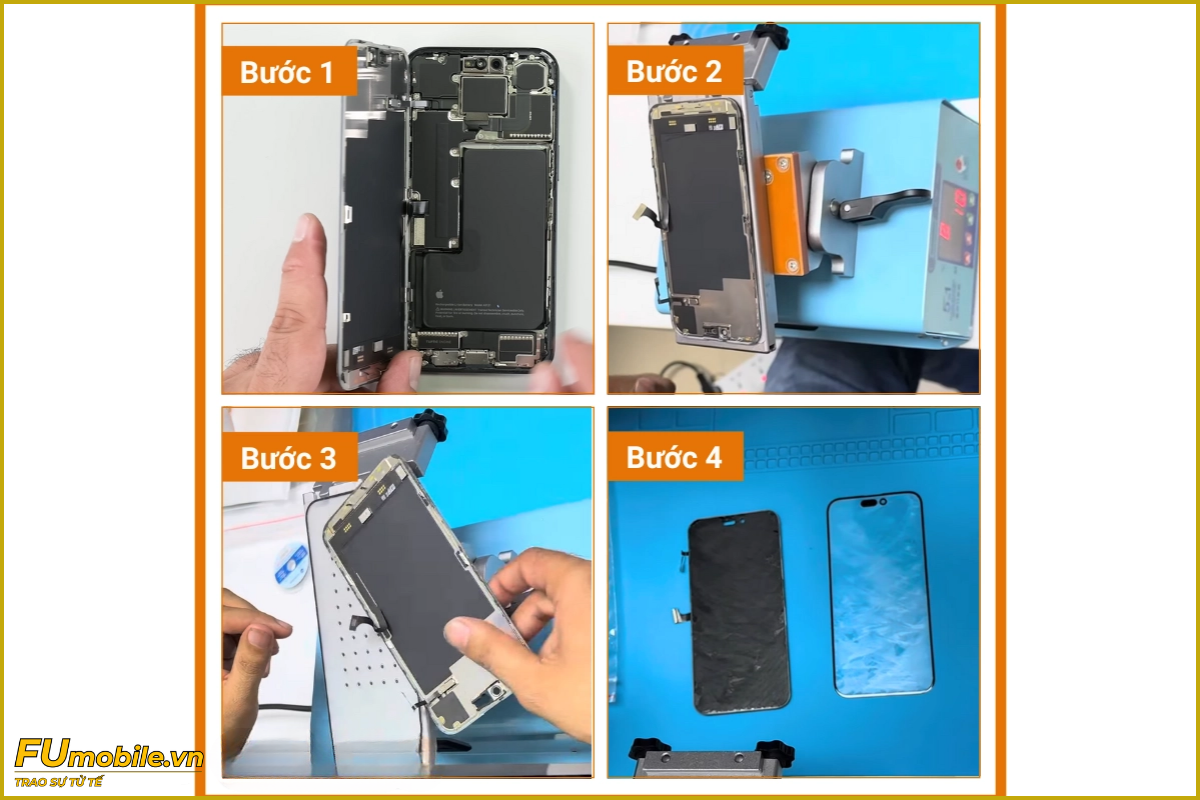 Quy trình ép kính iPhone 15 Pro Max