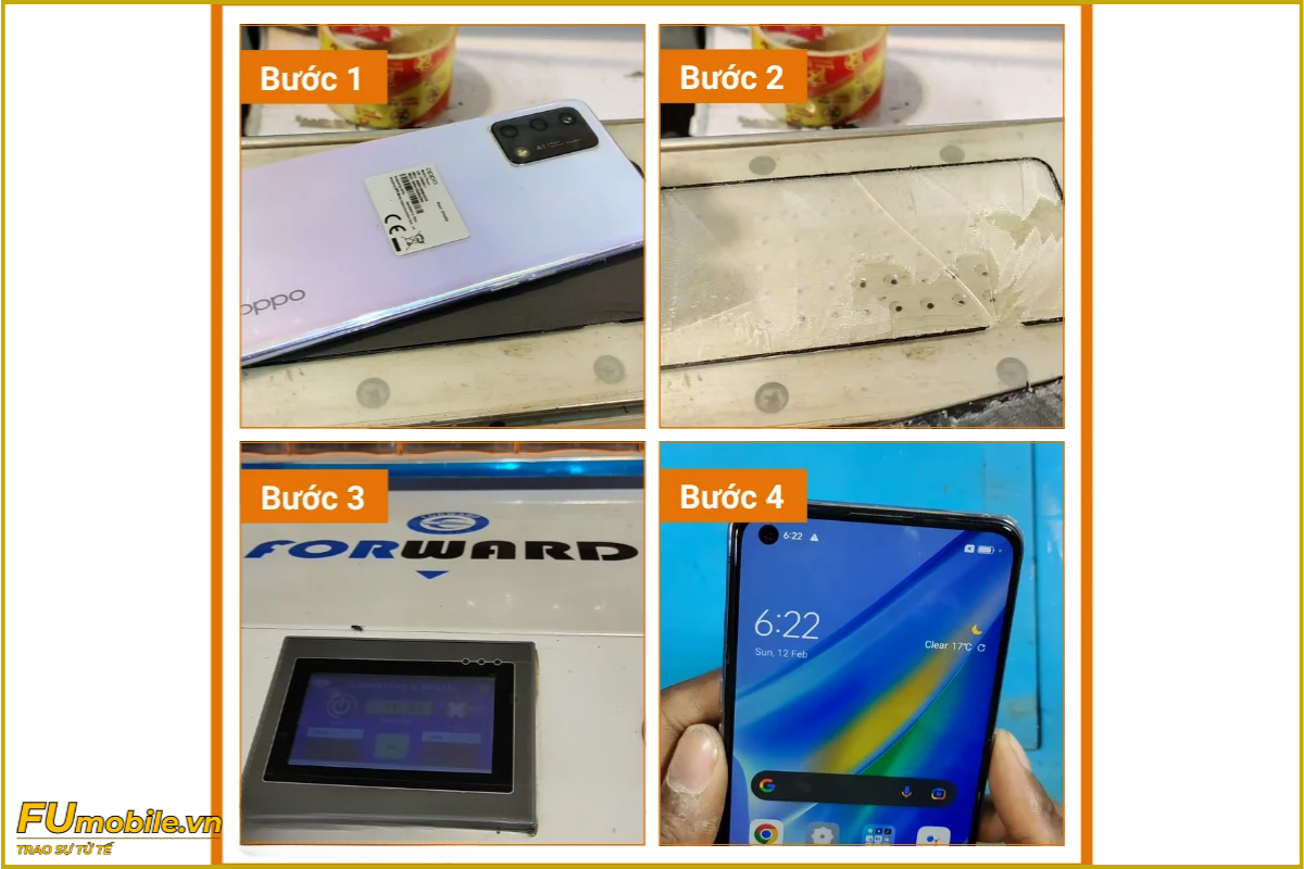 Quy trình ép kính OPPO A95