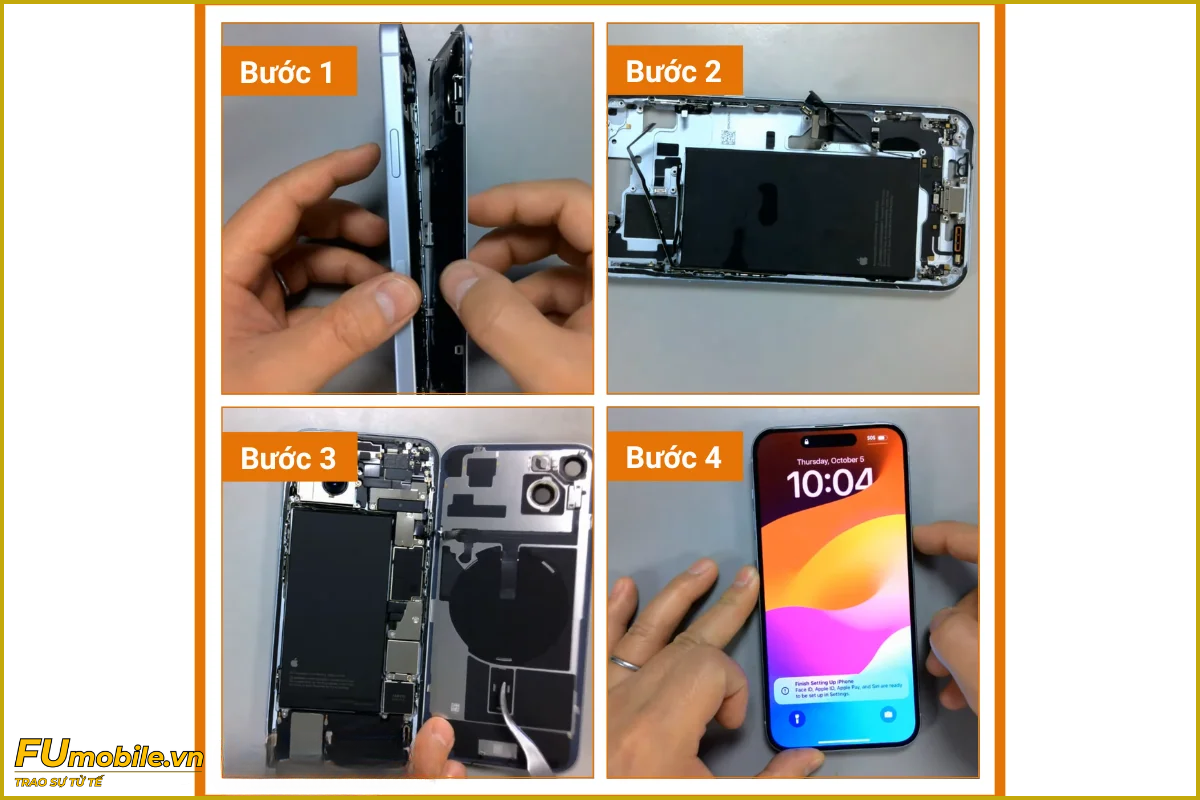 Quy trình thay pin iPhone 15 Plus