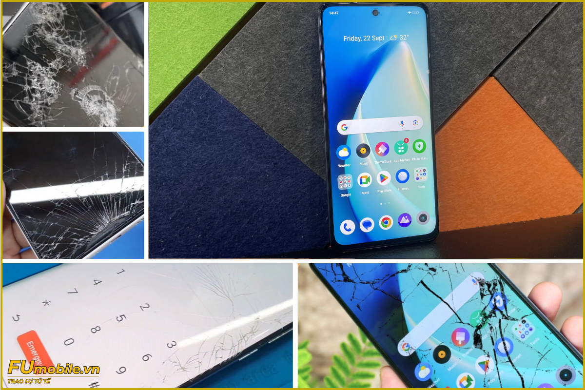 Realme Narzo 60X và các dấu hiệu bể vỡ mặt kính thường gặp