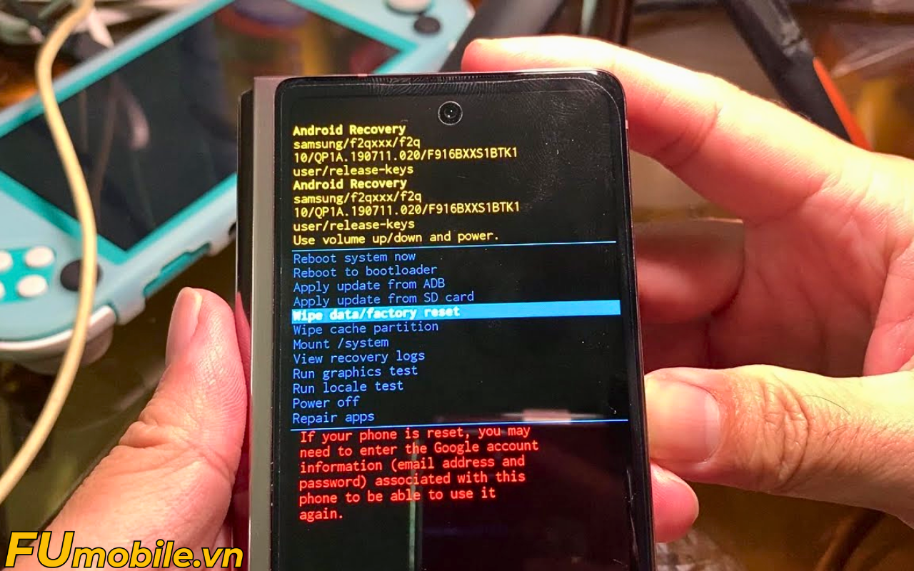 Reset phần mềm Z Fold 2